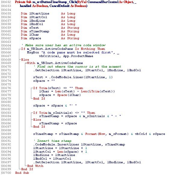 VBAcodePrint Screenshot